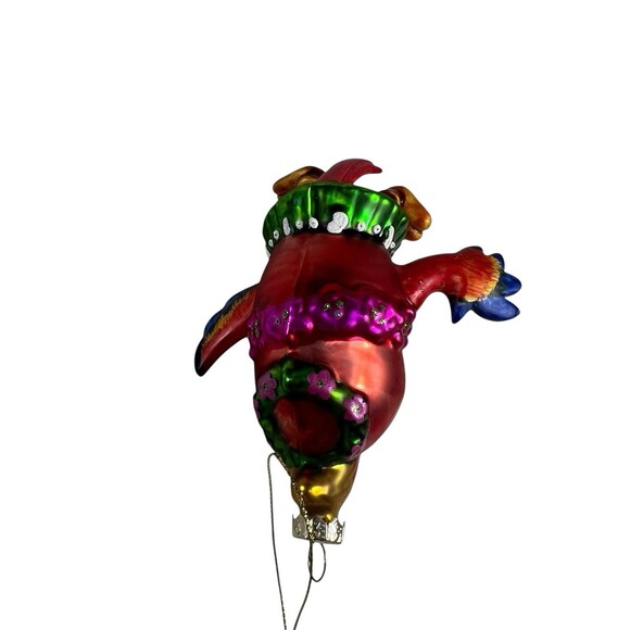 5" Hand Blown Glass Parrot Christmas Ornament - RARE - Colorful Holiday Decor - Picture 9 of 10